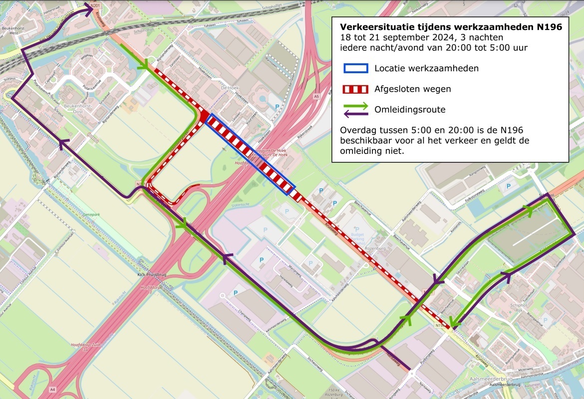 Omleiding werkzaamheden N196