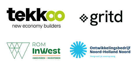 Logo's: Tekkoo, Gritd., ROM InWest en Ontwikkelingsbedrijf Noord-Holland Noord