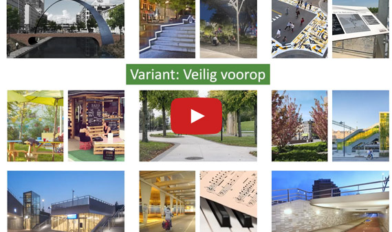 Videostill: diverse kleine sfeerfoto's. Klik op de afbeelding om de video over gebiedsvariant 'Veilig voorop' te bekijken op YouTube.